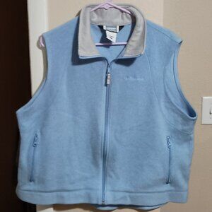 Columbia Sportswear Women Fleece Full Zip Vest Size 2X Light Blue
